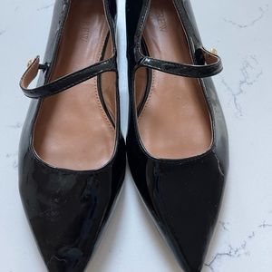 J. Crew Carolyn Skimmer Mary Jane Flats In Patent Leather